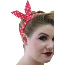 Banned Headband - Polka Dot Tiffany Pink White