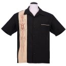 Steady Clothing Vintage Bowling Shirt - V8 Pinstripe Panel M
