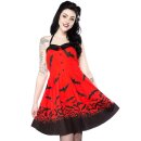 Sourpuss Neckholder Kleid - Spooksville Dress Rot S