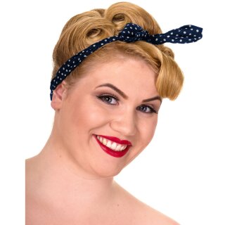 Banned Haarband - Polka Dot Misha Blau