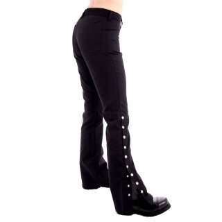 Pantalon en jean noir pour femme - Bouton Hipster Denim