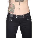 Black Pistol Ladies Jeans Trousers - Stud Low Cut Denim 26