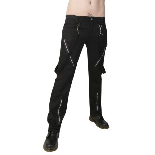 Black Pistol Jeans Trousers - Punk Pants Denim 36