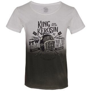 King Kerosin Dip-Dye T-Shirt - Ride Fast, Die Last Olive