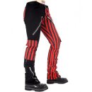 Black Pistol Jeans Trousers - Freak Pants Sriped Red