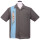 Steady Clothing Vintage Bowling Shirt - Single Pin-Up Bleu XXL