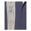 Steady Clothing Camisa de bolos vintage - v8 Panel a rayas Azul oscuro
