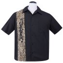 Steady Clothing Vintage Bowling Shirt - Music Note Leopard L