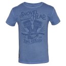 King Kerosin Camiseta lavada con aceite - Shovel Head Light Blue