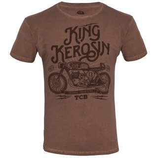 King Kerosin Oilwashed T-Shirt - TCB Braun L