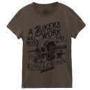 King Kerosin Camiseta de acuarela - Bikers Work Verde oliva
