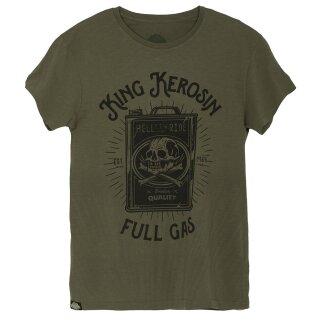 King Kerosin Watercolour T-Shirt - Full Gas Olivgrün