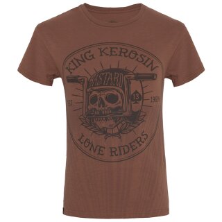 King Kerosin Watercolour T-Shirt - Lone Riders Braun