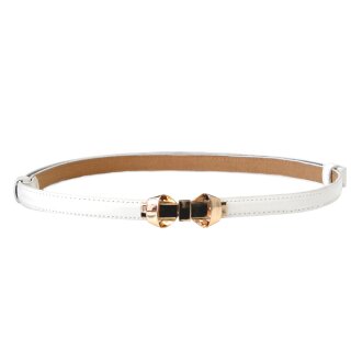 Banned Faux Leather Belt - Bitter Sweet White