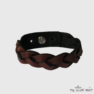 Leather bracelet - Brown Braid