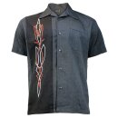 Steady Clothing Vintage Bowling Shirt - Hot Rod Pinstripe Grey M