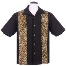 Steady Clothing Vintage Bowling Shirt - Leopard Panel