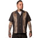 Steady Clothing Vintage Bowling Shirt - Leopard Panel L