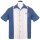 Steady Clothing Vintage Bowling Shirt - Contrast Crown Blau S