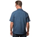 Steady Clothing Vintage Bowling Shirt - Contrast Crown Blau L