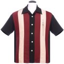 Steady Clothing Vintage Bowling Shirt - The Sheen rosso scuro