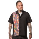Steady Clothing Vintage Bowling Shirt - Pin-Up Print Panel XXL