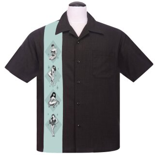Steady Clothing Camisa de bolos antigua - Bettie PagePin-Up