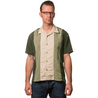 Steady Clothing Vintage Bowling Shirt - The Trinity Oliv XL