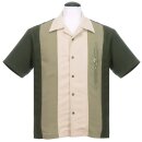 Camisa de bolos Steady Clothing Vintage - The Trinity Olive XL