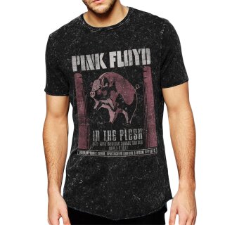 Camiseta de Pink Floyd - In The Flesh Poster Acid Wash XL