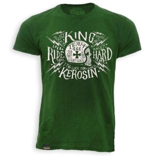 King Kerosin Batik Vintage T-Shirt - Team 666 Green XL