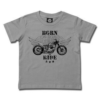 Metal Kids Kinder T-Shirt - Born To Ride Grau 3 Jahre