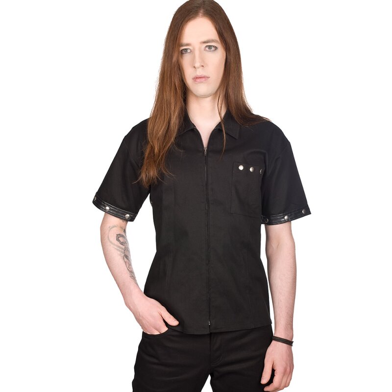 Black Pistol Gothic Hemd - Stripe Shirt Denim XXL