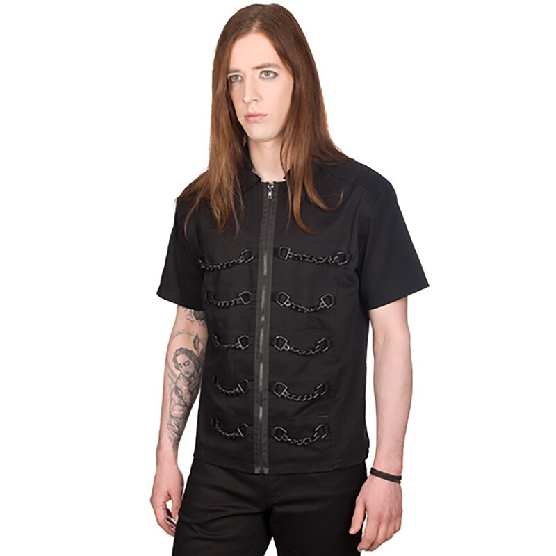 Black Pistol Gothic Hemd - Chain Shirt Denim S