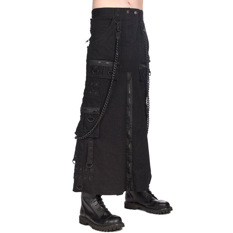 Black Pistol Kilt - Chain Skirt Denim