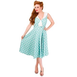 Banned Sleeveless Dress - Rival Polka Dot Dress Mint Green 3XL