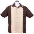 Steady Clothing Camisa antigua de bolos - Bien anotado Brown