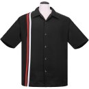 Steady Clothing Vintage Bowling Shirt - V-8 Racer Schwarz XS