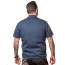 Steady Clothing Camisa de bolos vintage - v-8 Racer azul oscuro
