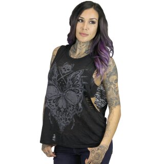 Sullen Clothing Burnout Muscle Tank Top - Butterfly Skull
