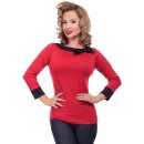 Steady Clothing Blouse - Solid Boatneck Red XL