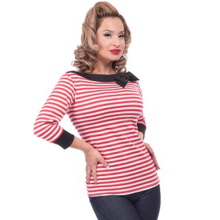 Steady Clothing Blouse - Striped Boatneck Red XXL