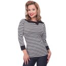 Steady Clothing Blouse - Striped Boatneck Black