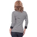 Steady Clothing Bluse - Striped Boatneck Schwarz XL