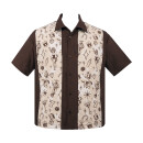 Abbigliamento Steady Vintage Bowling Shirt - Vegas Pannello Luci Marrone L