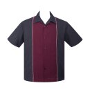 Chemise de bowling Vintage Vêtements Réguliers - Diamond Stitch Rouge bordeaux