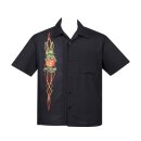 Rat Fink por Steady Clothing Vintage Bowling Shirt - Pinstripe Panel S