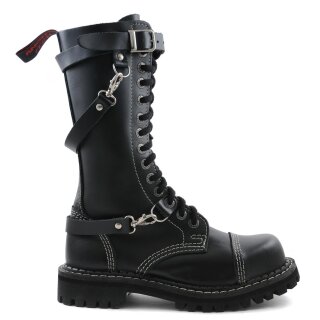 Angry Itch Leather Boots - 14-Eye Ranger Straps Black