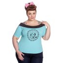 Hell Bunny Damen T-Shirt - True Blue Top XS