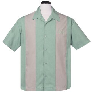 Chemise Bowling Vintage Steady Clothing - Simple Times Vert Menthe M